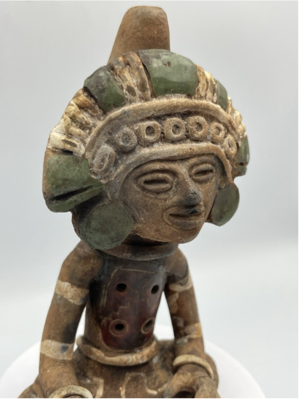 VINTAGE PRE COLUMBIAN STYLE MAYAN AZTEC INCA Clay Flute Whistle FOLK ART